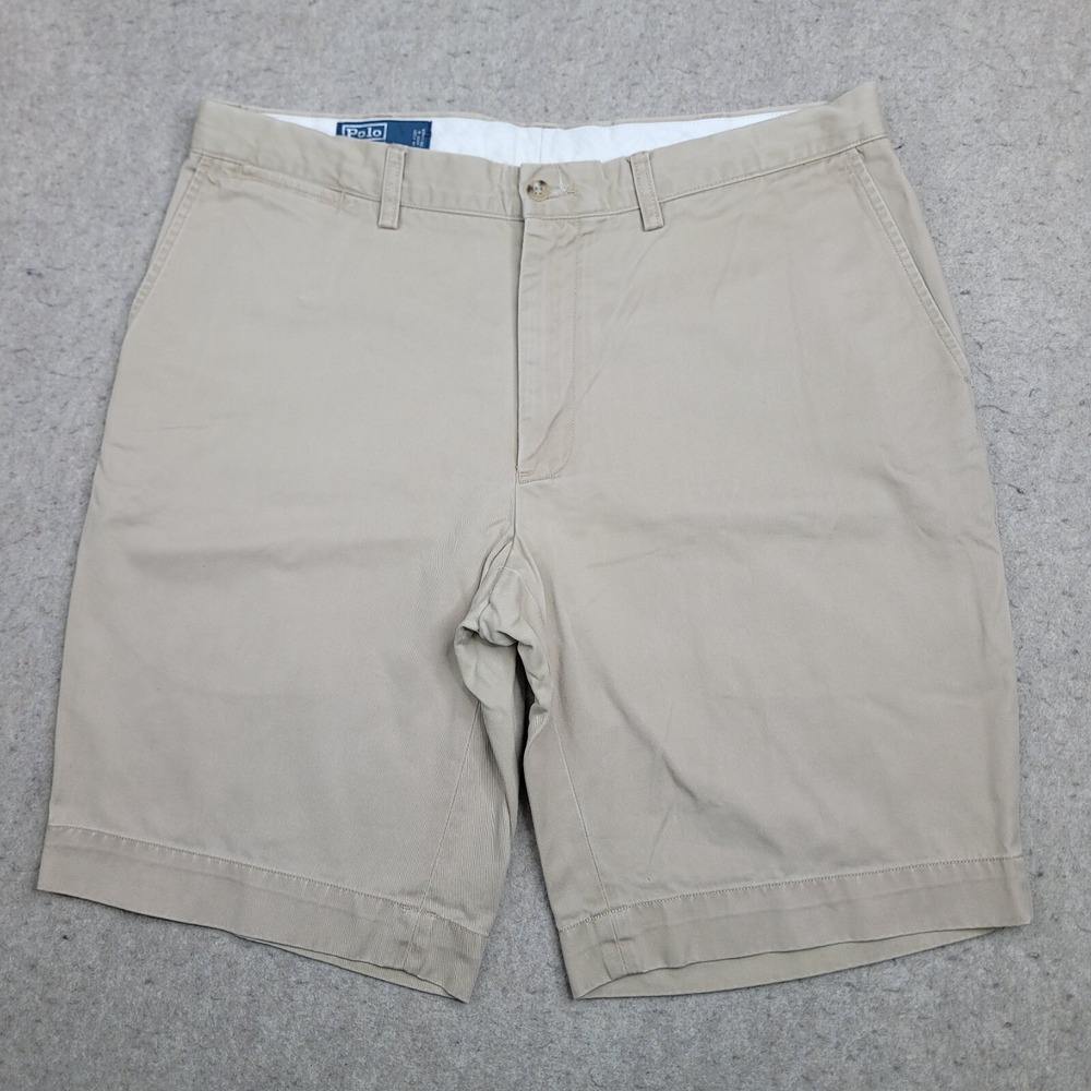 Vintage Polo Ralph Lauren Chino‎ Shorts Mens 42 Beige 10" Inseam Preppy